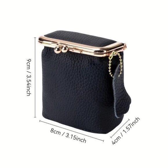 Genuine Leather Mini Lipstick Case Black - Picture 1 of 4